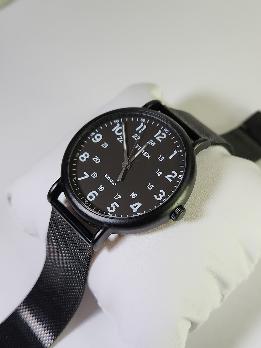 Timex Black Field Watch with Black Mesh Strap